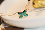 [Cyra] JEUX MALACHITE 1 DIAMANT HALSKETTE IN ROSÉGOLD
