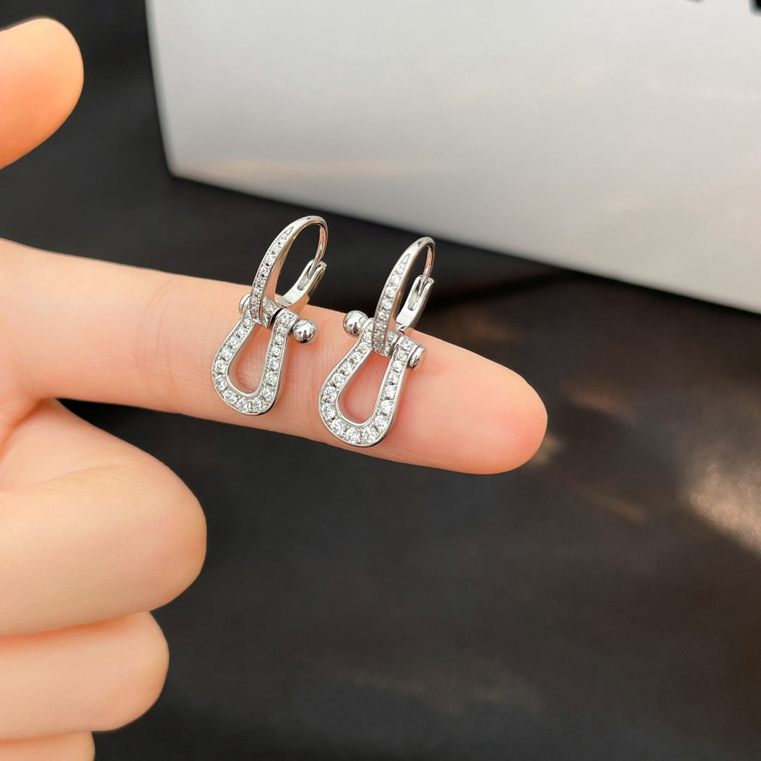 [Cyra]  FORCE 10 FULL DIAMOND DROP EARRINGS MEDIUM MODEL