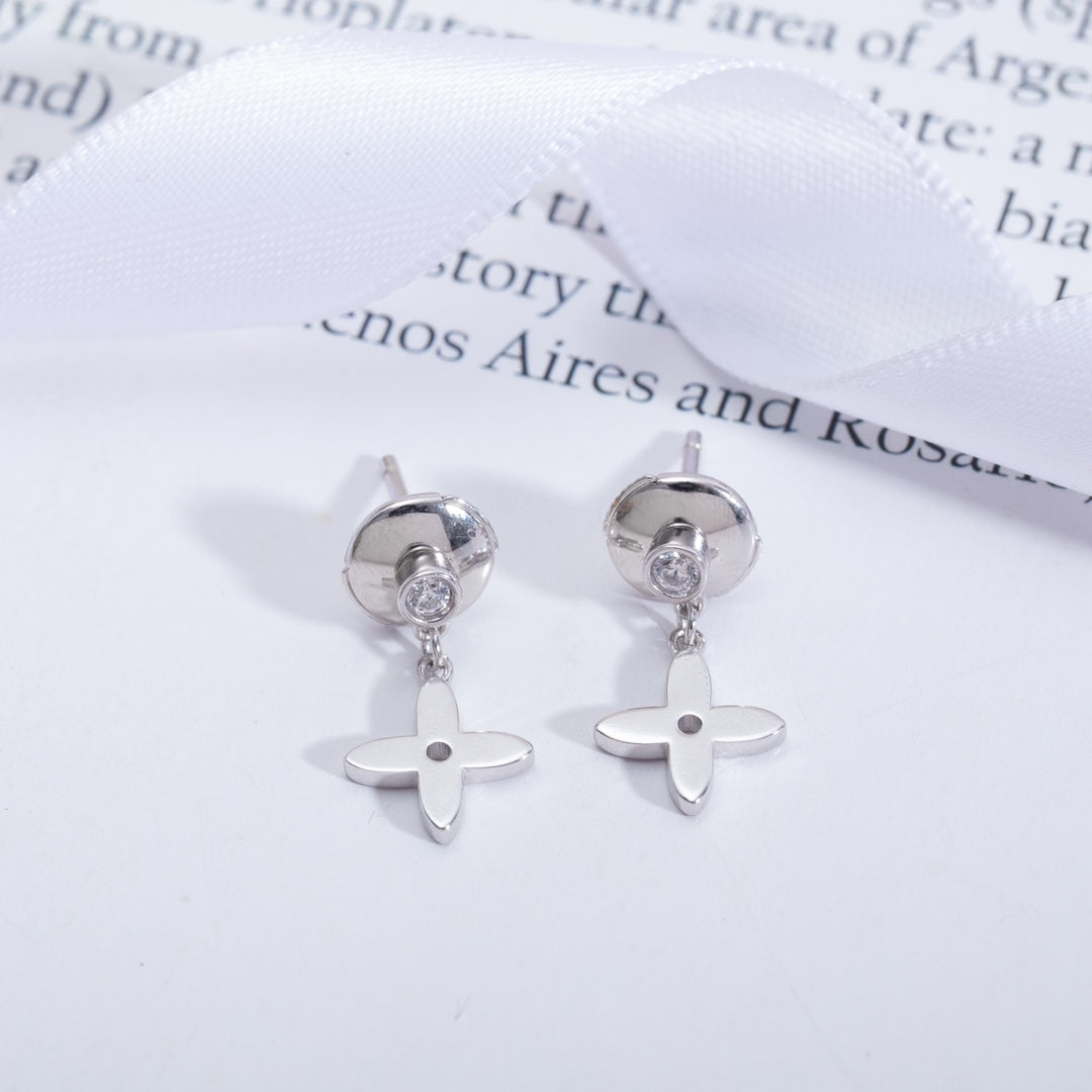[Cyra]  VIDYLLE SILVER DIAMOND MINI DROP EARRINGS