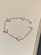 [Cyra]  STAR 4 MOTIF MOP DIAMOND PINK GOLD BRACELET