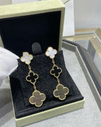 [Cyra] CLOVER 3 MOTIV OHRRINGE PERLMUTT ONYX DUNKLES PERLMUTT ROSÉGOLD