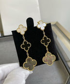 [Cyra] CLOVER 3 MOTIV OHRRINGE PERLMUTT ONYX DUNKLES PERLMUTT ROSÉGOLD