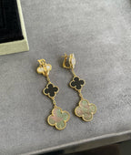 [Cyra] CLOVER 3 MOTIV OHRRINGE PERLMUTT ONYX DUNKLES PERLMUTT ROSÉGOLD