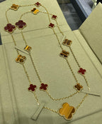 [Cyra] CLOVER 16 MOTIV KARNEOL TIGERAUGE ROSÉGOLD HALSKETTE