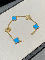 [Cyra] New CLOVER 5 MOTIF BLUE AGATE BRACELET COLLECTION