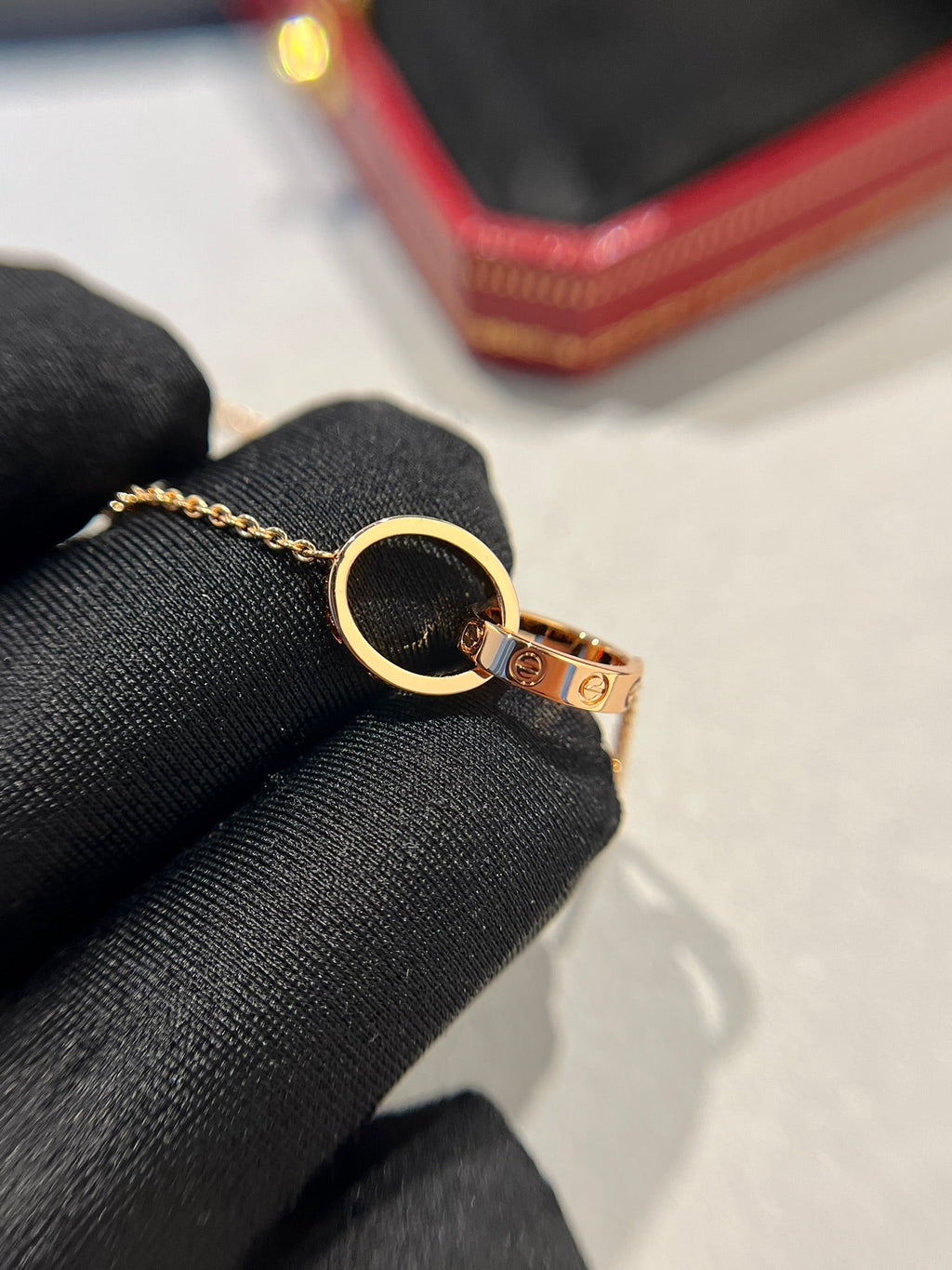 [Cyra]  LIEBESKETTE DOPPELRING ROSÉGOLD