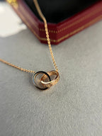 [Cyra]  LIEBESKETTE DOPPELRING ROSÉGOLD