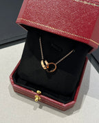 [Cyra]  LIEBESKETTE DOPPELRING ROSÉGOLD
