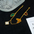 [Cyra] LUCKY SPRING 5-MOTIV-ARMBAND IN GOLD