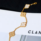 [Cyra] New CLOVER WHITE PEARL MOP 5 MOTIF BRACELET COLLECTION