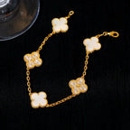 [Cyra] New CLOVER WHITE PEARL MOP 5 MOTIF BRACELET COLLECTION