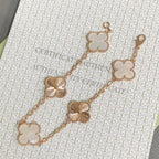 [Cyra] New CLOVER WHITE PEARL MOP 5 MOTIF BRACELET COLLECTION