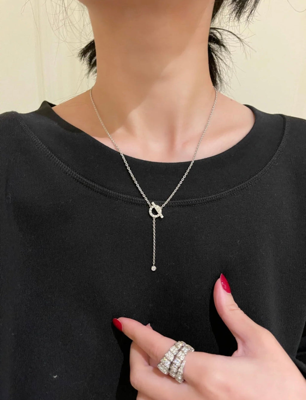 [Cyra] フィネス シルバー ダイヤモンド ネックレス