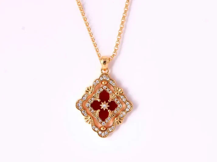 [Cyra]  B.C.L ENAMEL ROTATING SINGLE-DIAMOND NECKLACE£¨Various colors£©