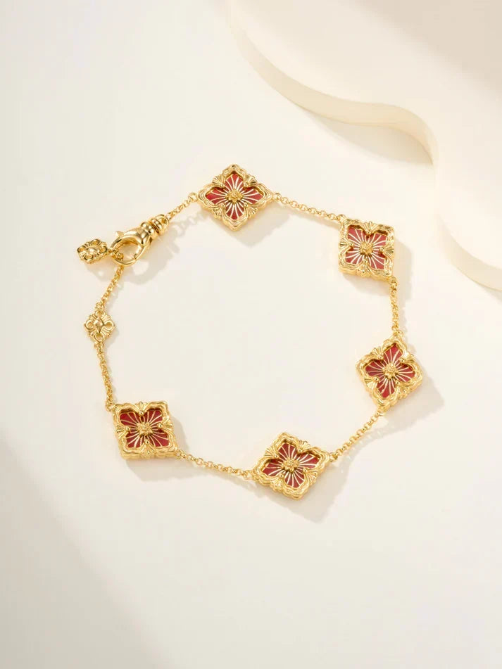 {"[Cyra] B.C.L ENAMELED Five-Flower Bracelet£¨Various Colors)" : "[Cyra] B.C.L EMAILLIERTES Fünf-Blüten-Armband (verschiedene Farben)"}