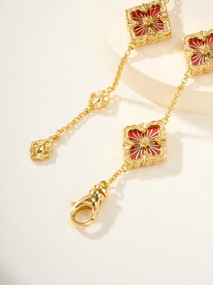 [Cyra] B.C.L ENAMELED Five-Flower Bracelet£¨Various Colors)