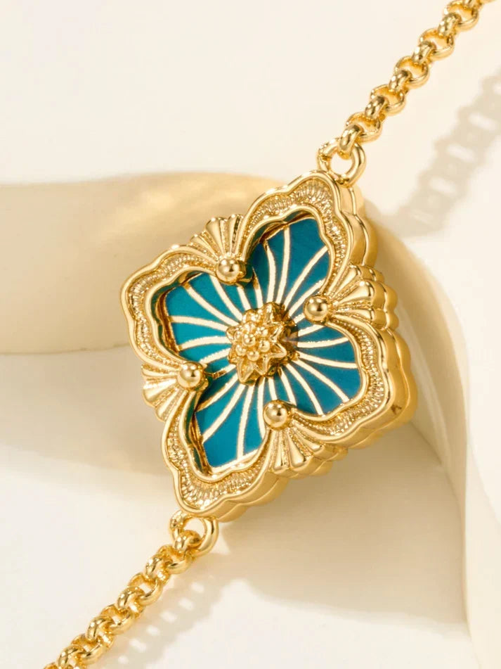[Cyra] B.C.L EMAILLIERTES Ein-Blumen-Armband (Verschiedene Farben)