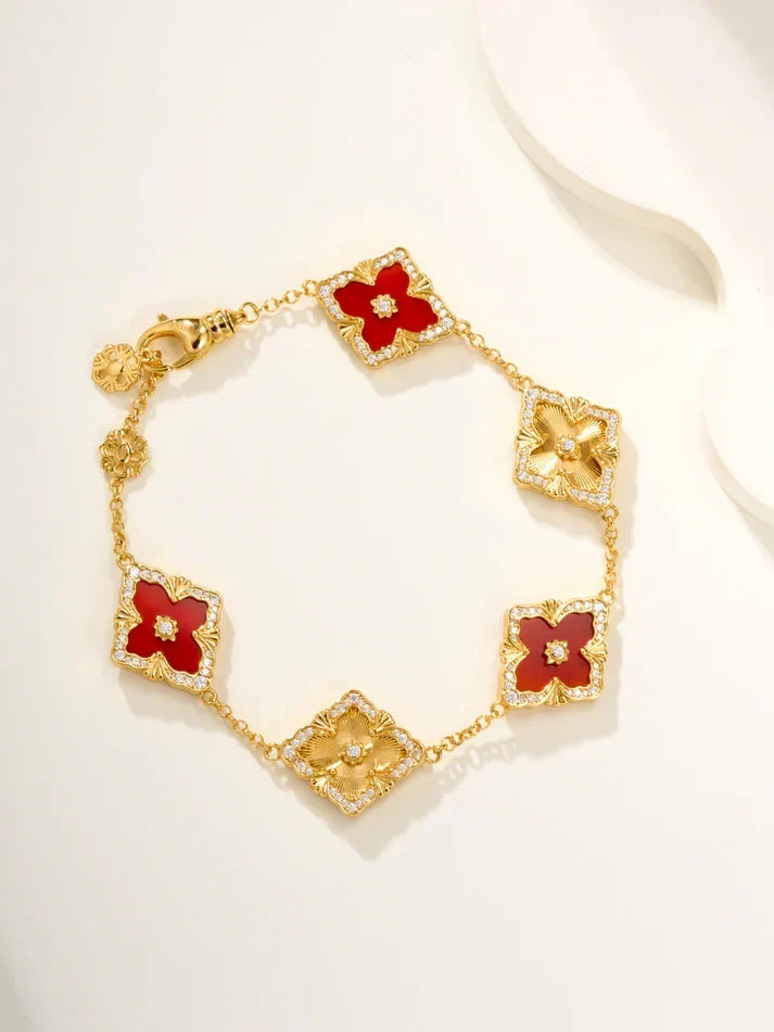 [Cyra] B.C.L ENAMELED Five-Flower Bracelet£¨Various Colors) BIG SIZE