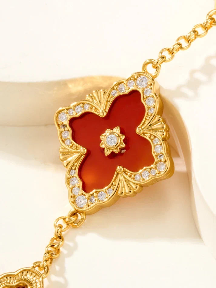 [Cyra] B.C.L EMAILLIERTES Fünf-Blüten-Armband (Verschiedene Farben) GROSSE GRÖSSE