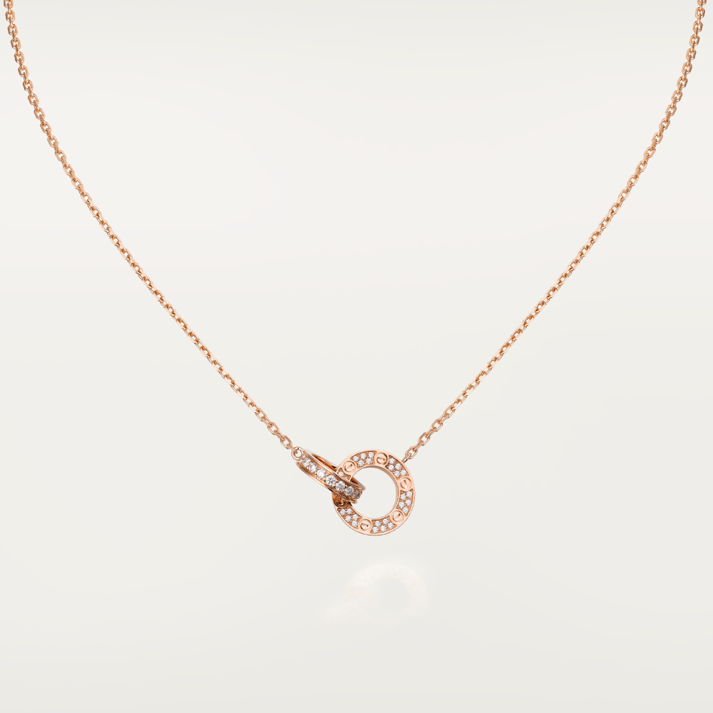 [Cyra] LOVE 7,6-MM-HALSKETTE ROSEGOLD UND SILBER VOLLDIAMANT