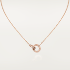 [Cyra] LOVE 7,6-MM-HALSKETTE ROSEGOLD UND SILBER VOLLDIAMANT