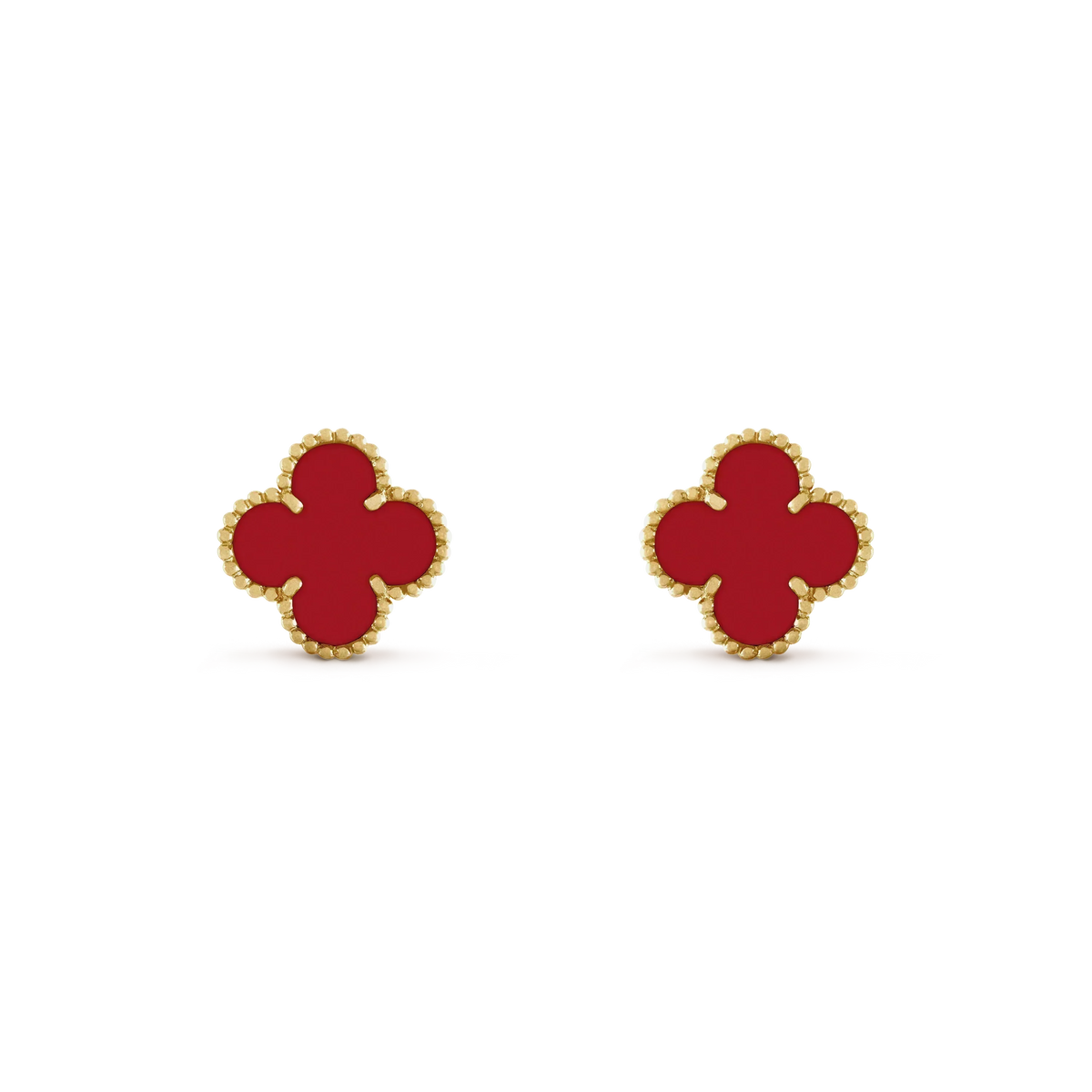 [Cyra]  CLOVER MINI 9.5MM CARNELIAN EARRINGS