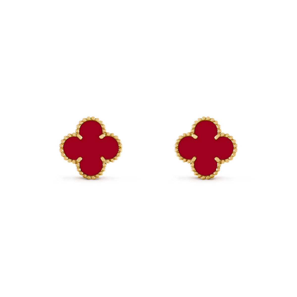 [Cyra]  CLOVER MEDIUM 1 MOTIFS CARNELIAN  EARRINGS