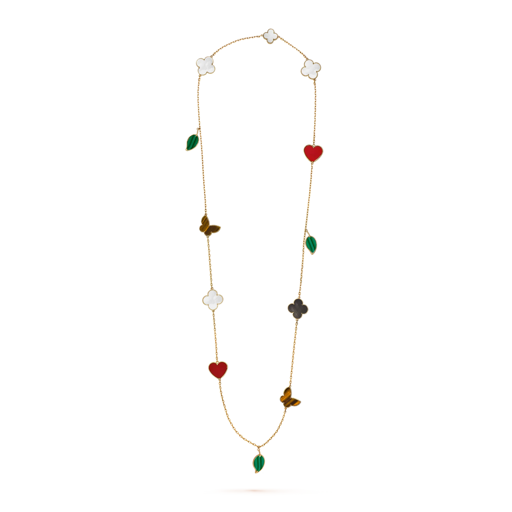{
  "Cyra": "Lucky Alhambra lange Halskette - 12 Designs"
}