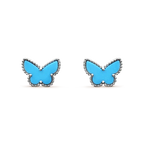 [Cyra]  バタフライ ターコイズ ピアス シルバー