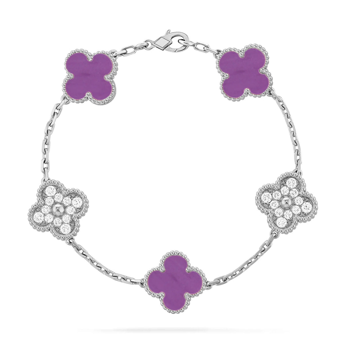 [Cyra] New  CLOVER 5 MOTIF VIOLET BRACELET COLLECTION