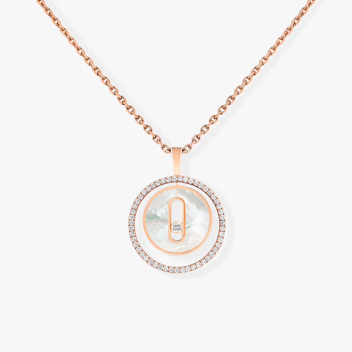 [Cyra]   MOVE 1 DIAMOND KETTE AUS WEISSEM PERLMUTT UND ROSÉGOLD MIT DIAMANTEN