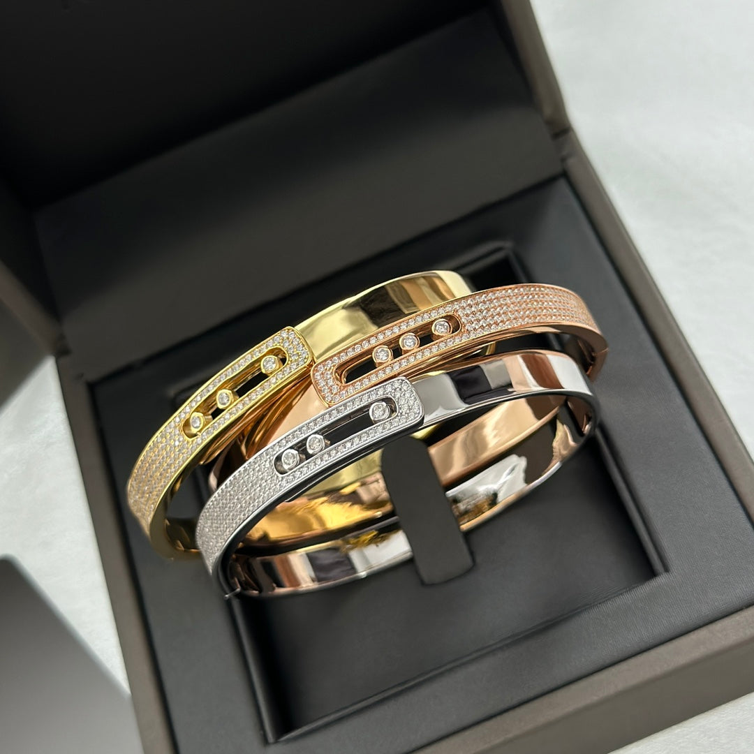 [Cyra] Move Noa Rose Gold Pavé Diamond Bangle Bracelet
