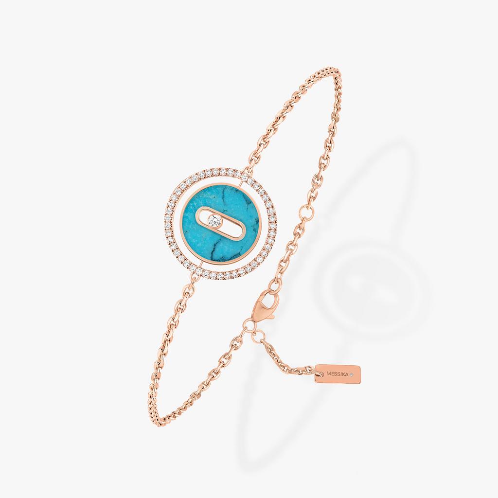 [Cyra]   MOVE TURQUOISE PINK GOLD DIAMOND BRACELET