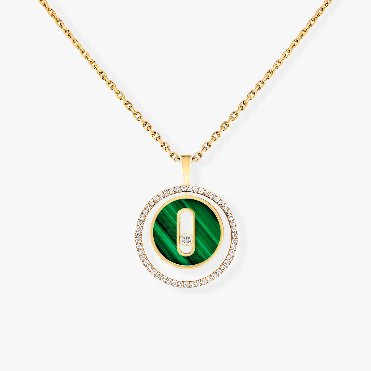[Cyra]   MOVE 1 DIAMOND MALACHITE GOLD DIAMOND NECKLACE