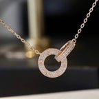[Cyra] LOVE 7,6-MM-HALSKETTE ROSEGOLD UND SILBER VOLLDIAMANT