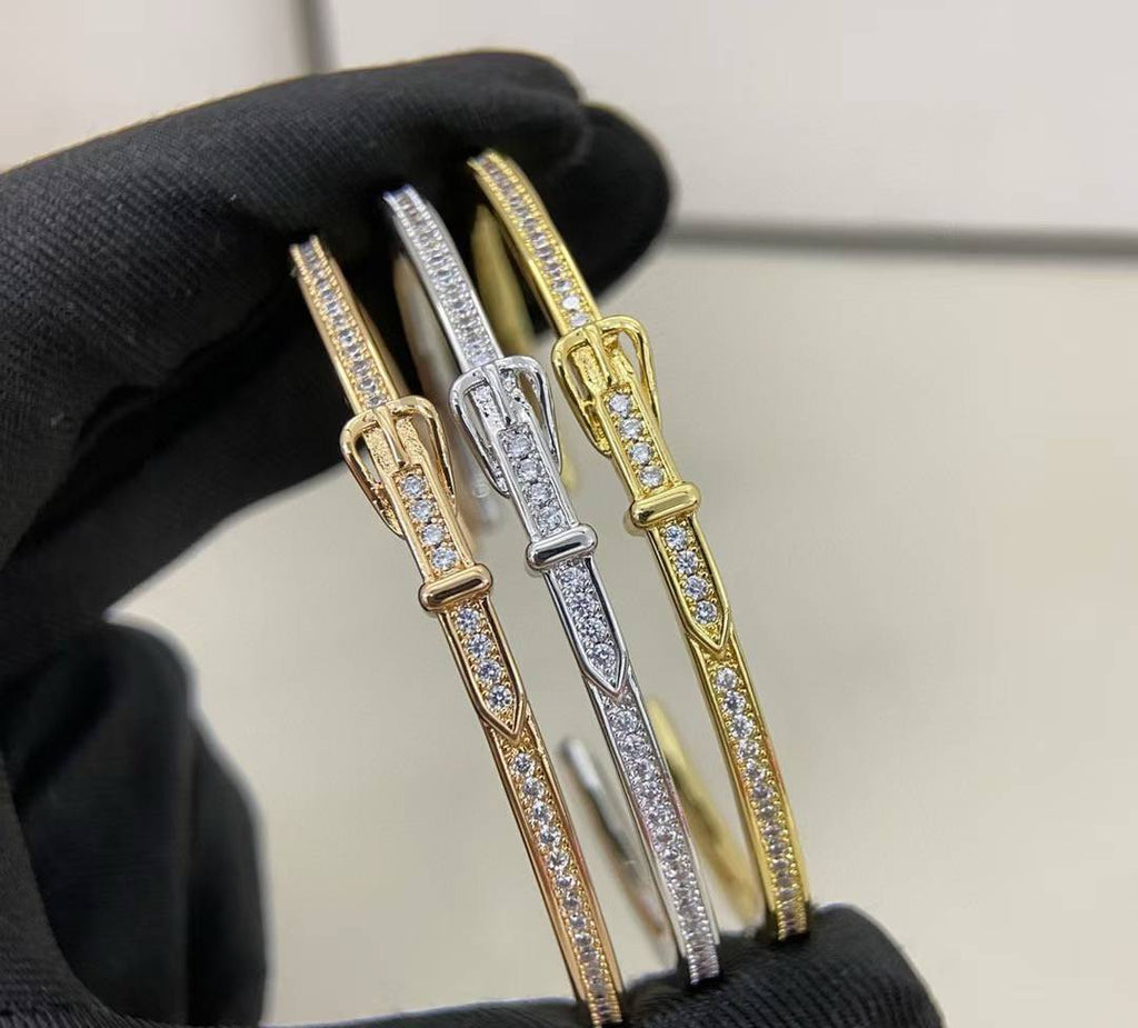 [Cyra]  DIAMOND-ENCRUSTED BRACELET THREE COLORS