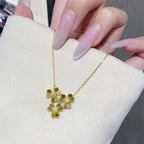 [Cyra]  FRIVOLE ROSE GOLD FLOWER DIAMOND NECKLACE