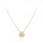 [Cyra]  FLOWER DIAMOND NECKLACE