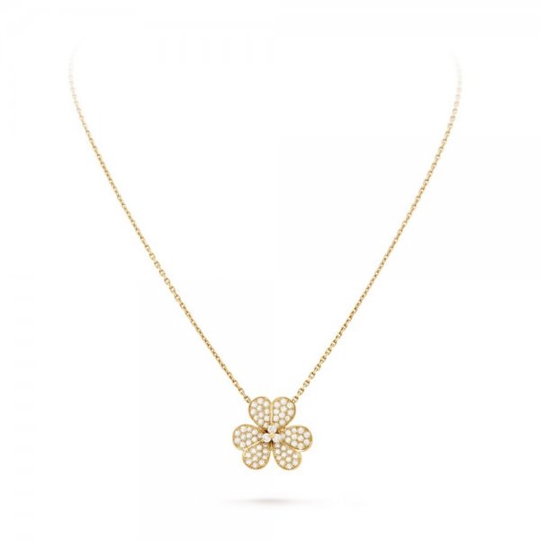 [Cyra]  FLOWER DIAMOND NECKLACE