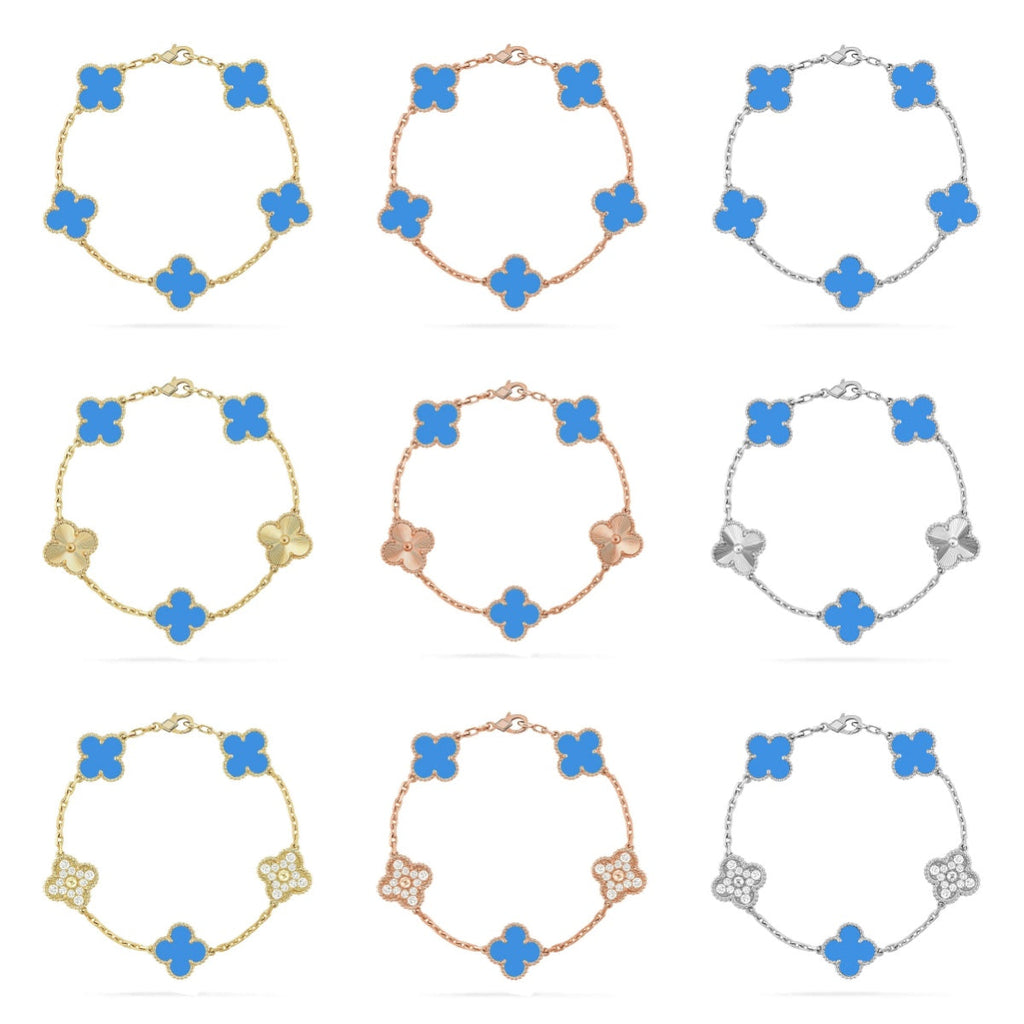 [Cyra] New CLOVER 5 MOTIF BLUE AGATE BRACELET COLLECTION