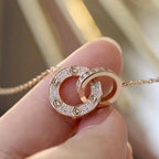 [Cyra] LOVE 7,6-MM-HALSKETTE ROSEGOLD UND SILBER VOLLDIAMANT