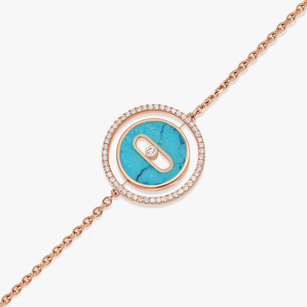 [Cyra]   MOVE TURQUOISE PINK GOLD DIAMOND BRACELET