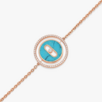 [Cyra]   MOVE TURQUOISE PINK GOLD DIAMOND BRACELET