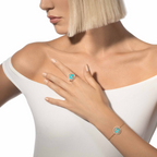 [Cyra]   MOVE TURQUOISE PINK GOLD DIAMOND BRACELET