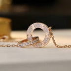 [Cyra] LOVE 7,6-MM-HALSKETTE ROSEGOLD UND SILBER VOLLDIAMANT