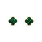 [Cyra]  CLOVER MINI 9.5MM MALACHITE  EARRINGS