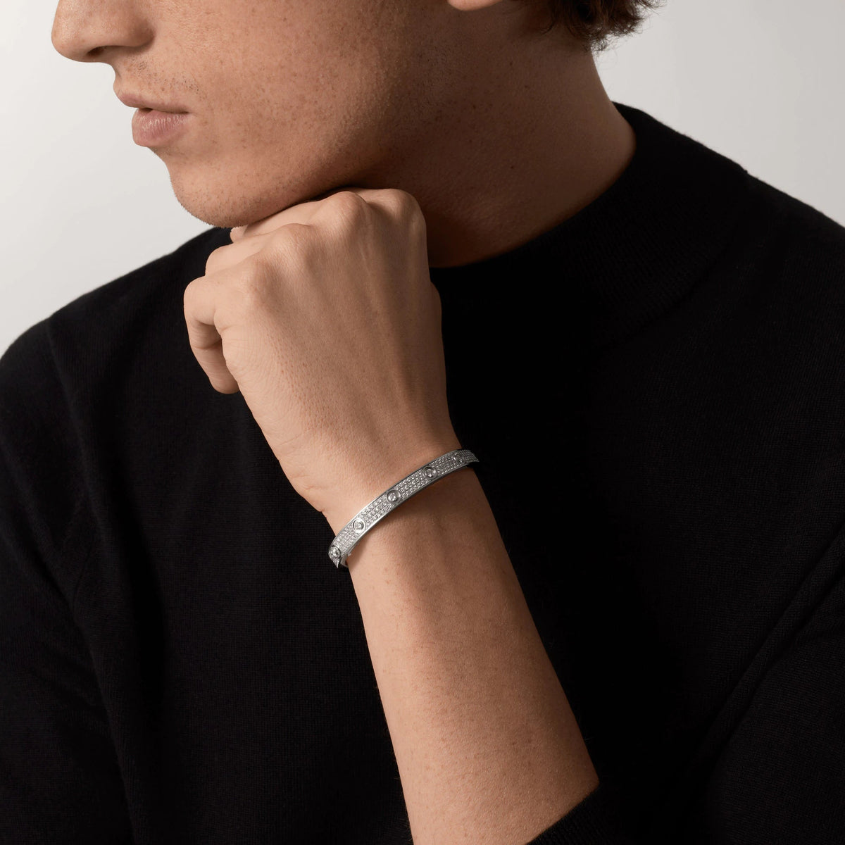 [Cyra]  LOVE BRACELET 6.1MM DIAMOND-PAVED 10 BIG DIAMONDS