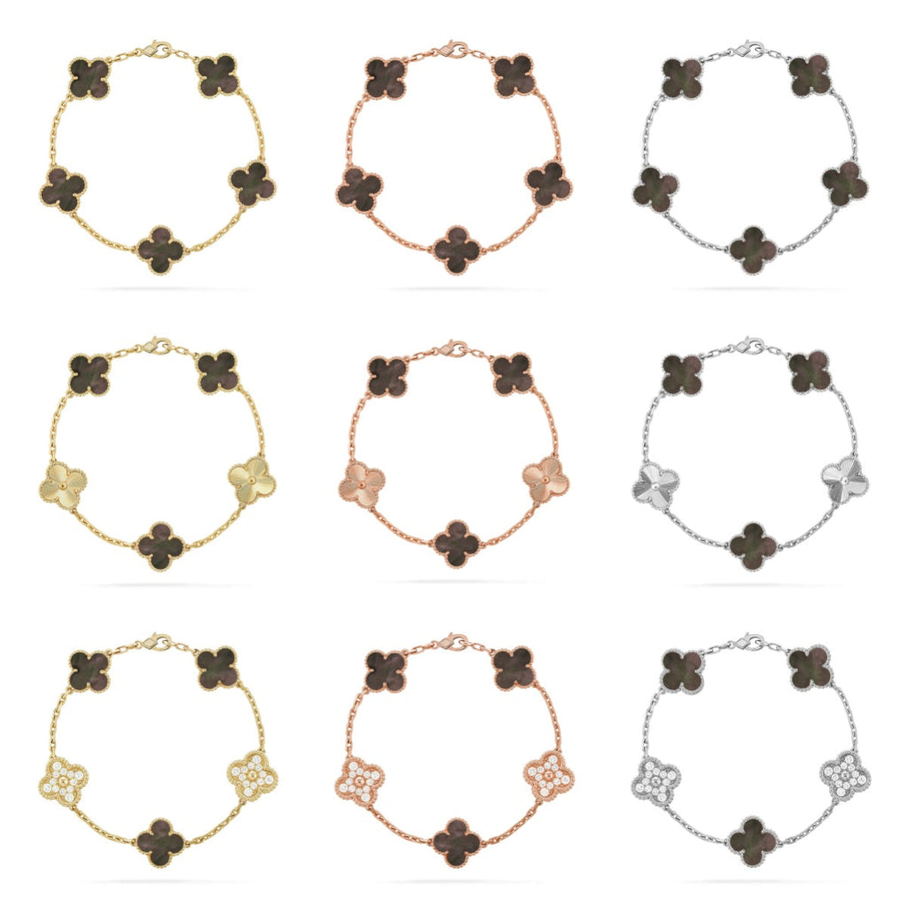 [Cyra] New CLOVER 5 MOTIF GRAY MOP BRACELET COLLECTION