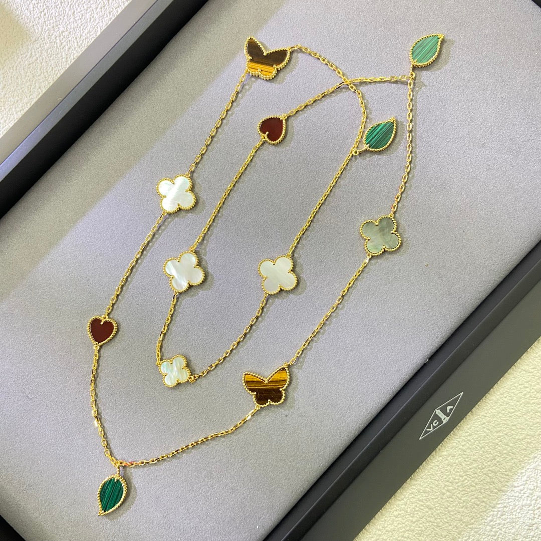 [Cyra]  Lucky Alhambra Long Necklace-12 Designs