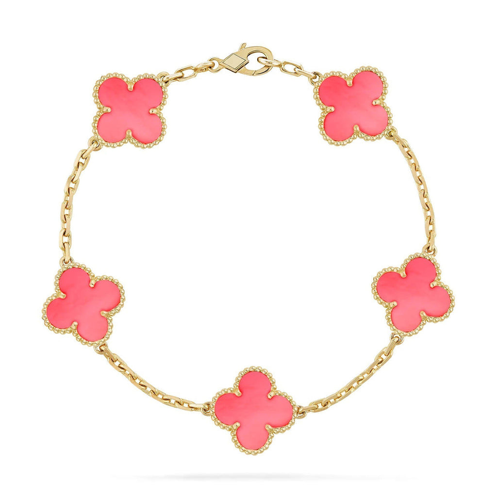 [Cyra] NEUE CLOVER 5 MOTIVE ARMBAND-KOLLEKTION PINK MUTTERPERL
